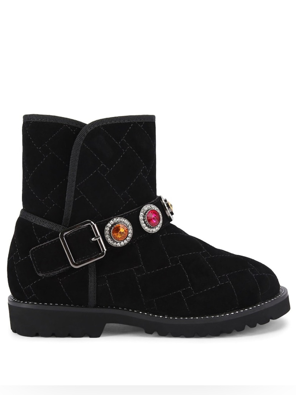 New Kurt Geiger Mini Orson Bootie Boot Faux Fur Lined Jewel Gems Kids 5